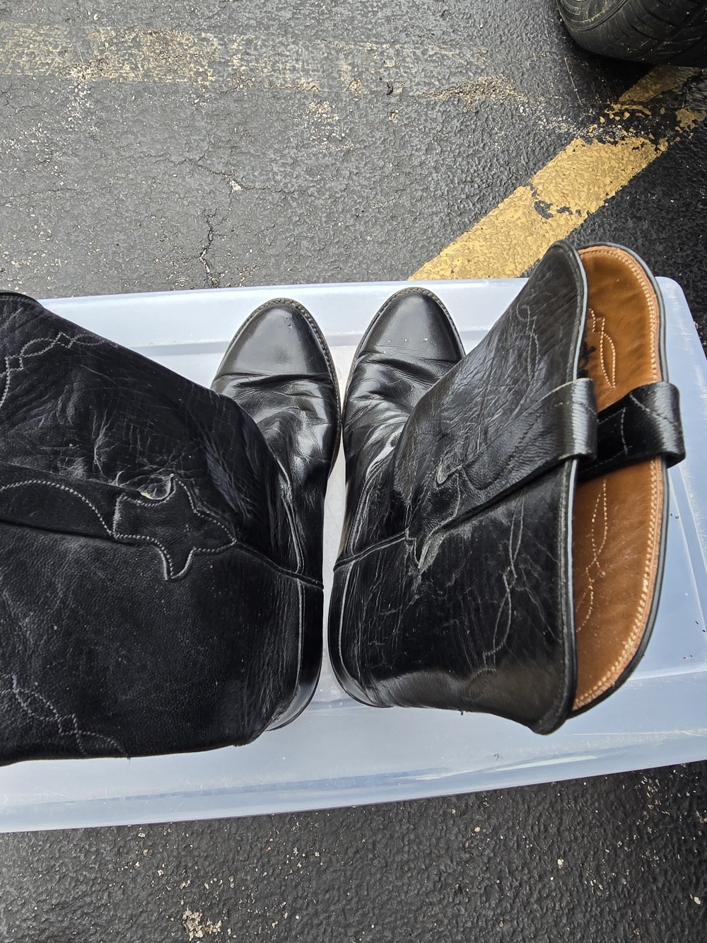 Men's Black Leather Cowboy Boots - Classic Western‎ Style